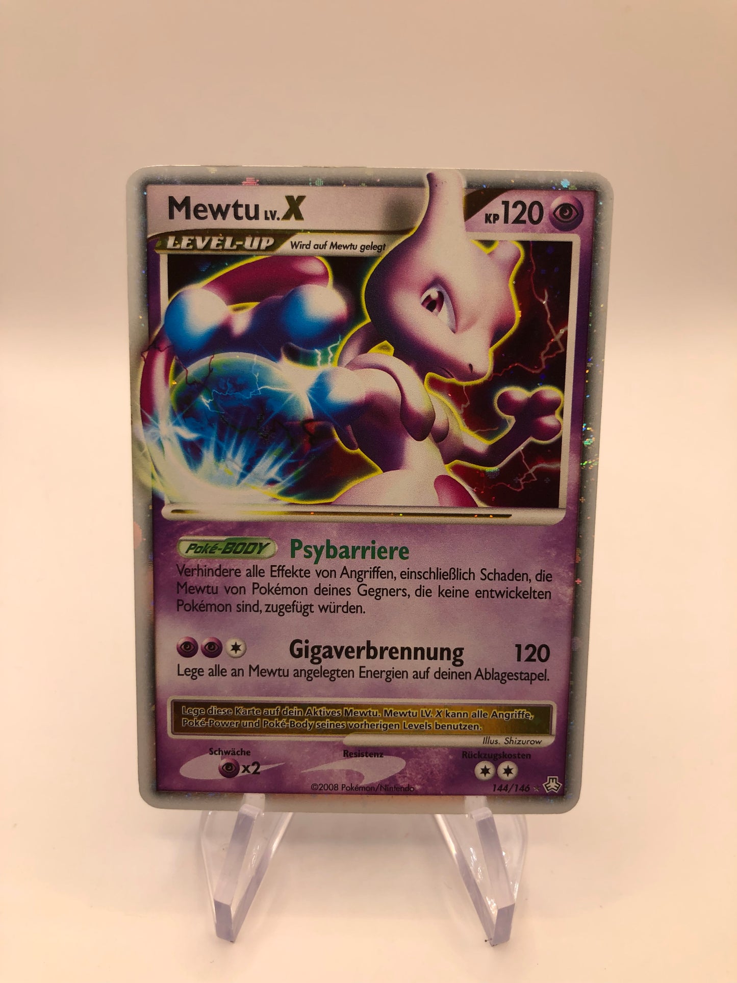 Pokemon Karte Lv.X Mewtu 144/146 Deutsch