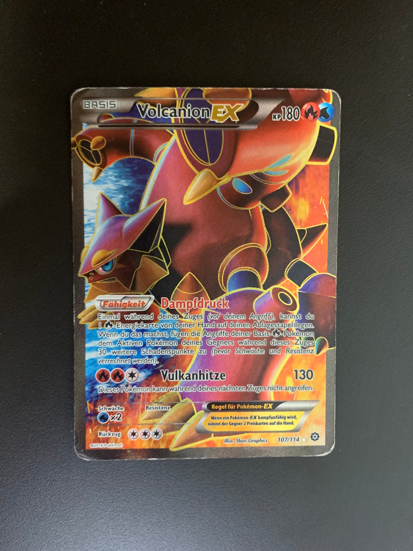 Pokemon Karte Ex Fullart Volcanion 107/114 Deutsch