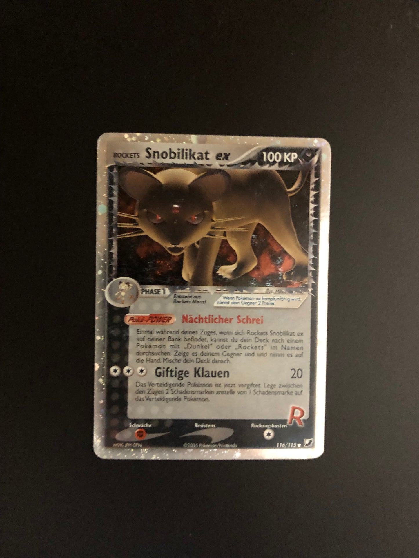 Pokemon Karte EX Snobilikat 116/115 Deutsch