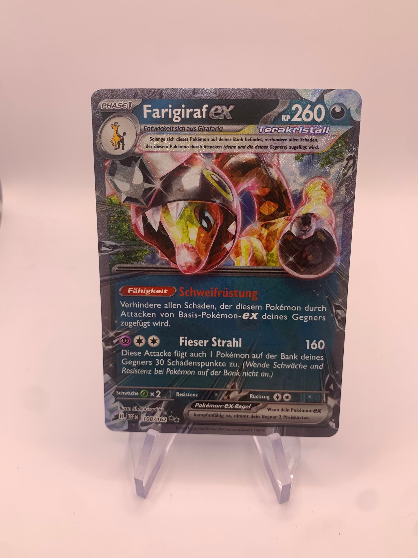 Pokemon Karte Ex Farigiraf 108/162 Deutsch