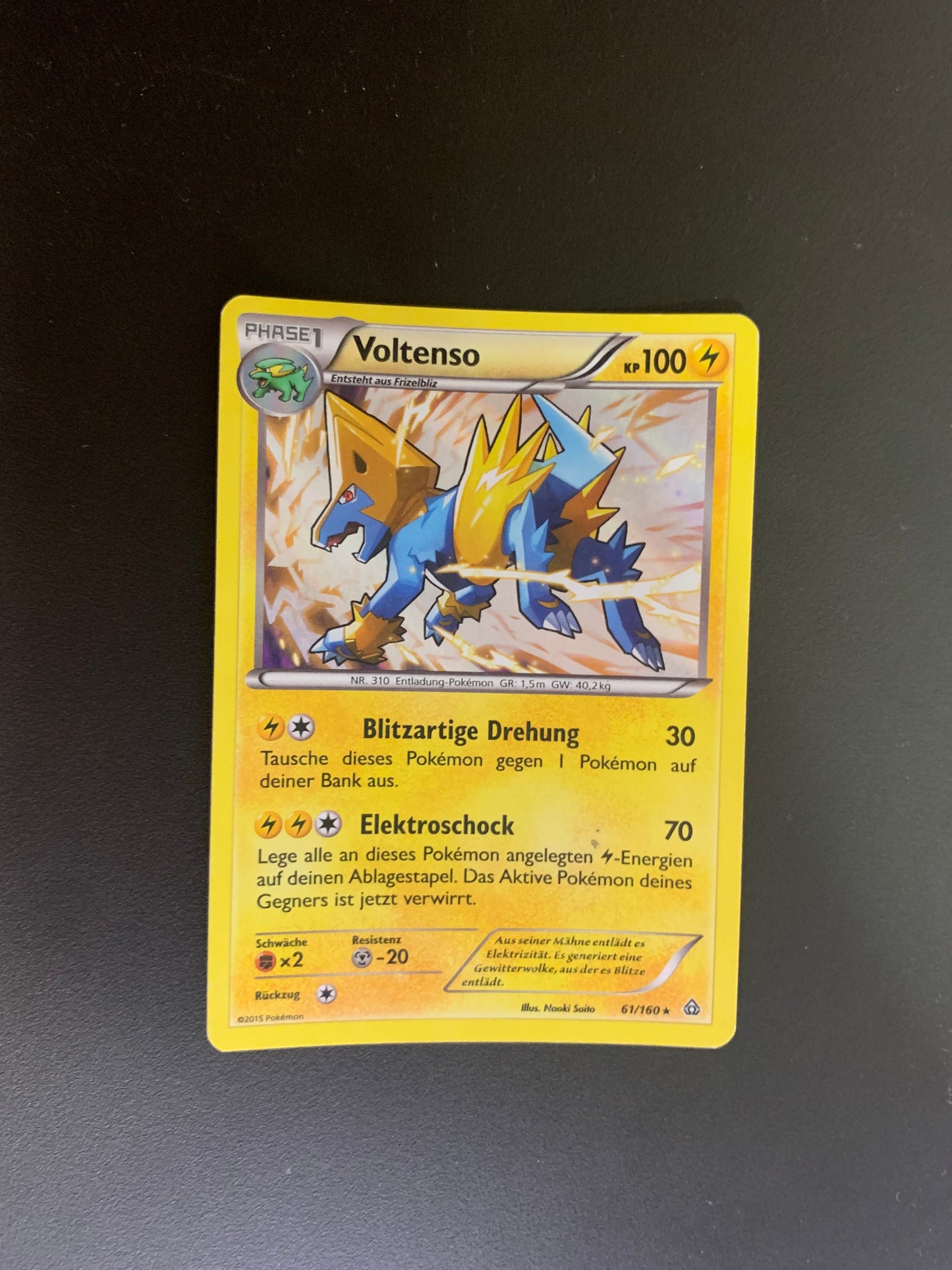 Pokemon Karte Holo Voltenso 61/160 Deutsch