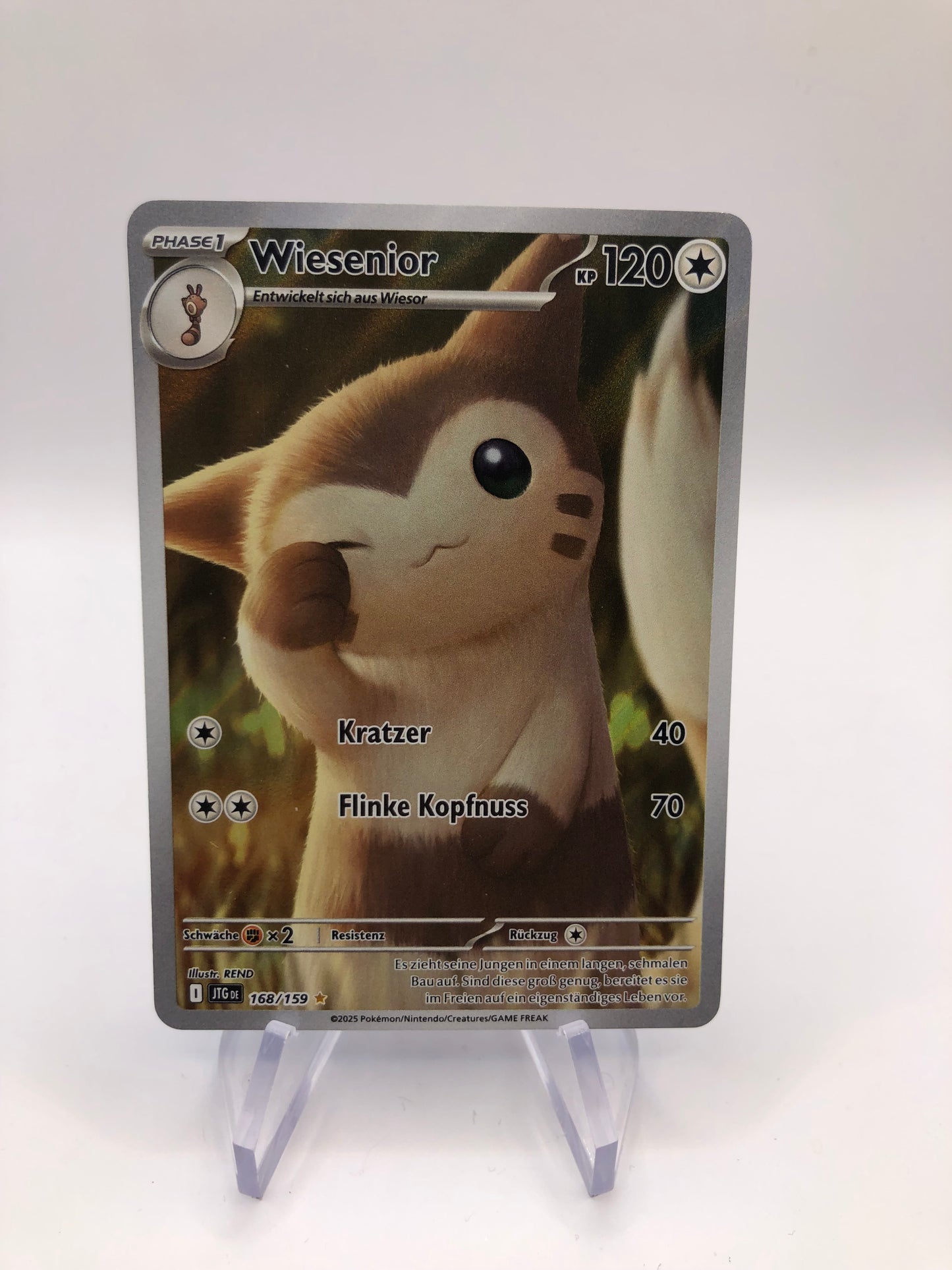 Pokemon Karte Art Rare Wiesenior 168/159 Deutsch