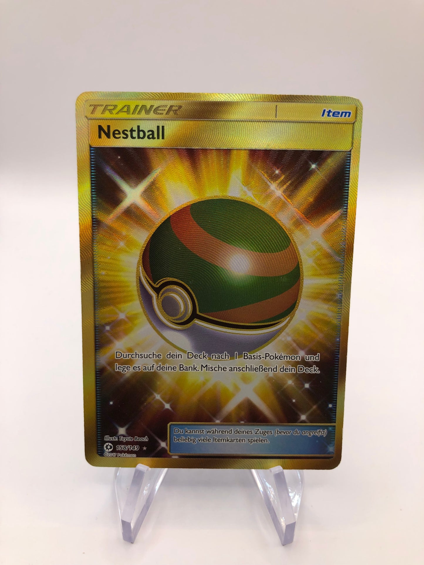 Pokemon Karte Trainer Gold Nestball 158/149 Deutsch