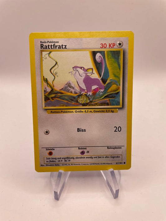 Pokemon Karte Base-Set Rattfratz 61/102 Deutsch