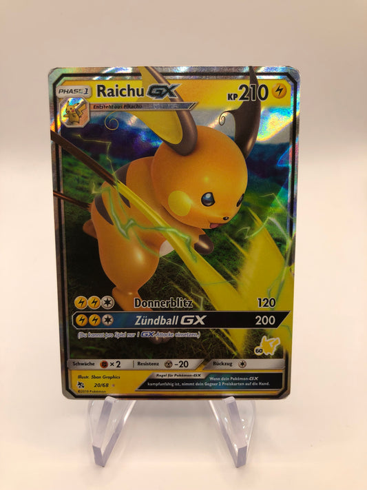 Pokemon Karte GX Raichu 20/68 Deutsch