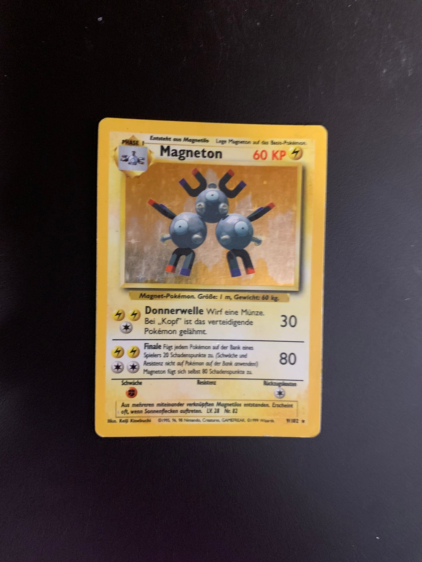 Pokemon Karte Holo Magneton 9/102 Deutsch