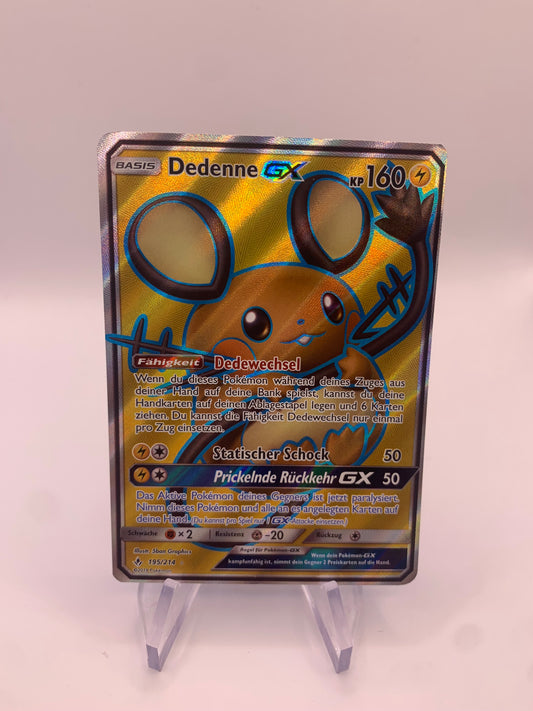 Pokemon Karte Gx Fullart Dedenne 195/214 Deutsch