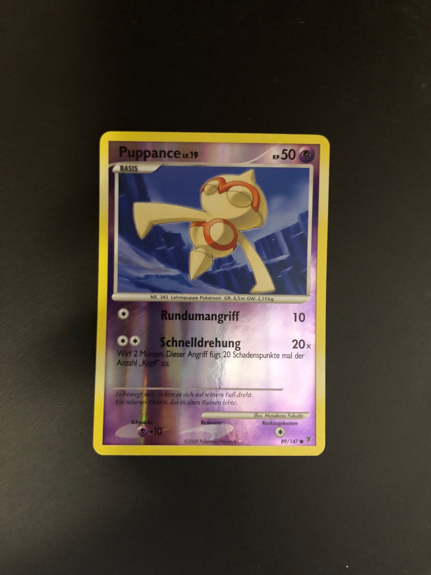 Pokemon Karte Revers Puppance 89/147 Deutsch