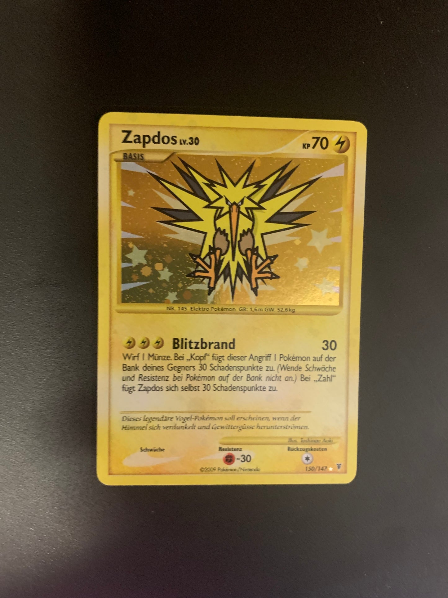 Pokemon Karte Holo Zapdos 150/147 Deutsch