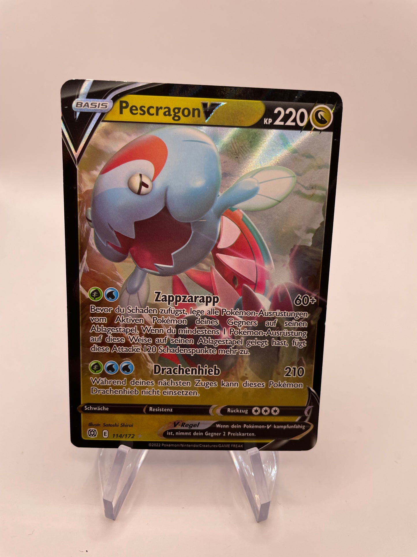Pokémon Karte V Pescragon 114/172 Deutsch