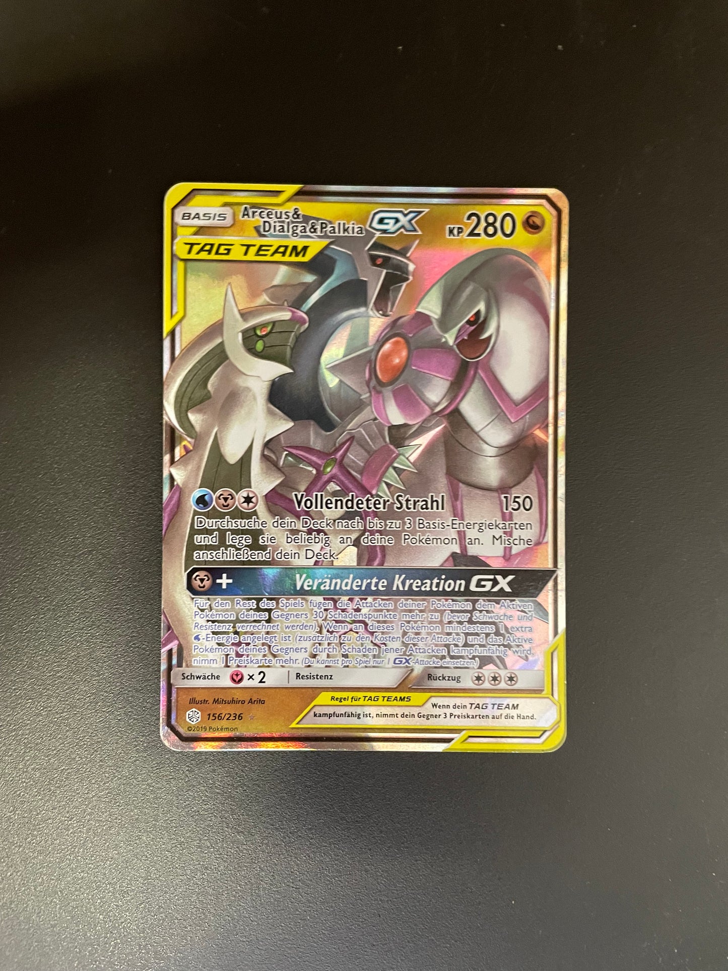 Pokemon Karte GX Tag Team Arceus&Dialga&Palkia 156/236 Deutsch
