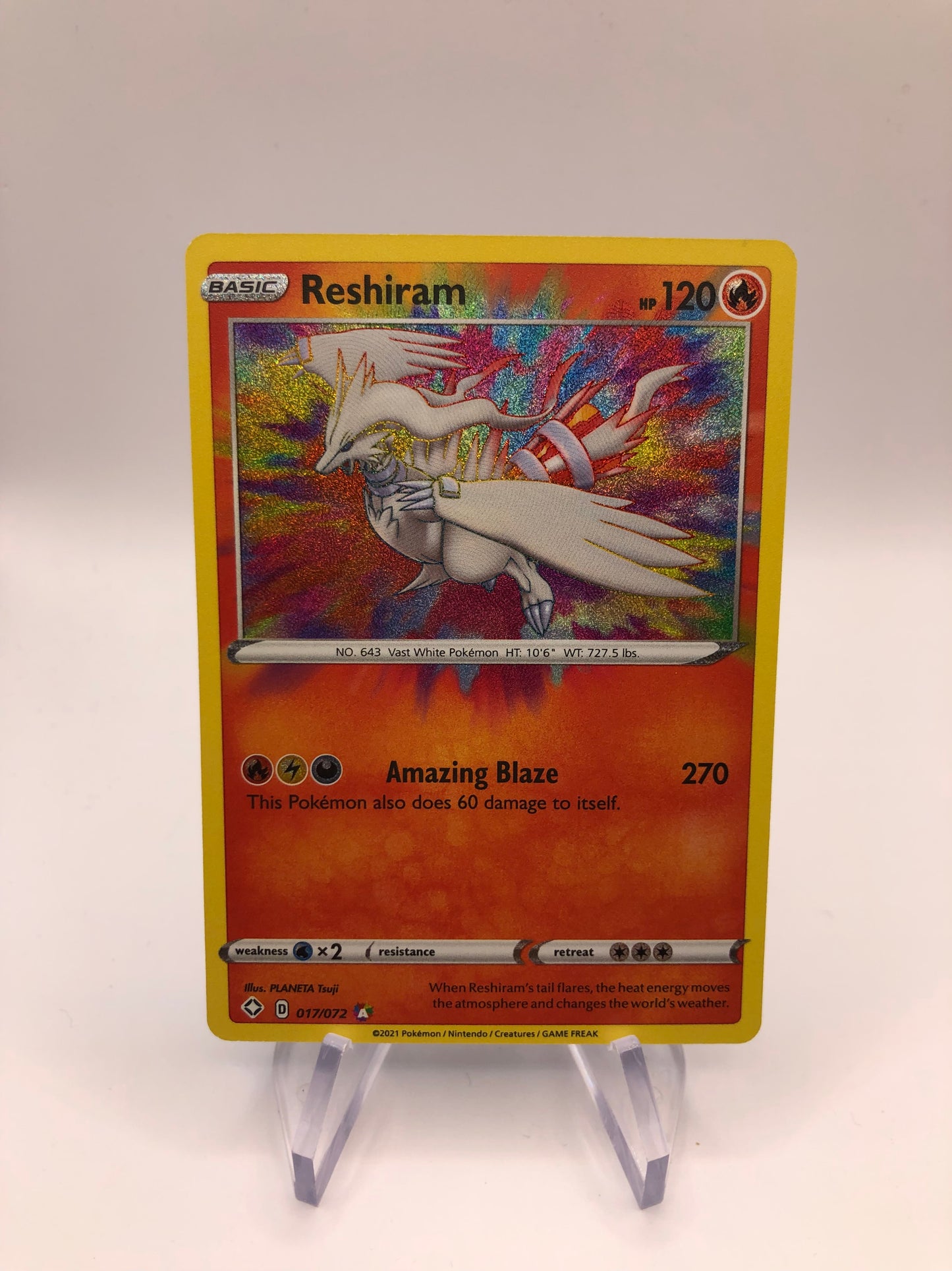 Pokemon Karte Amazing Rare Reshiram 17/72 Englisch