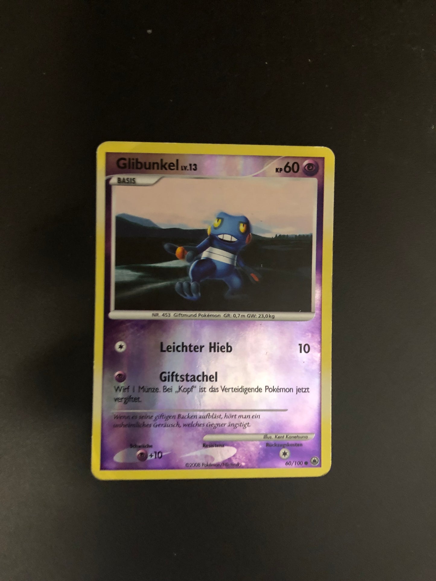 Pokemon Karte Revers Glibunkel 60/100 Deutsch