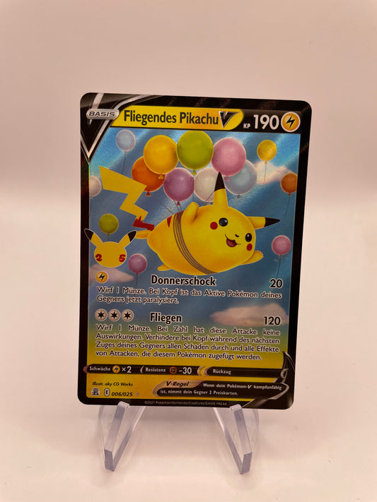 Pokémon Karte V Fliegendes Pikachu 6/25 Deutsch