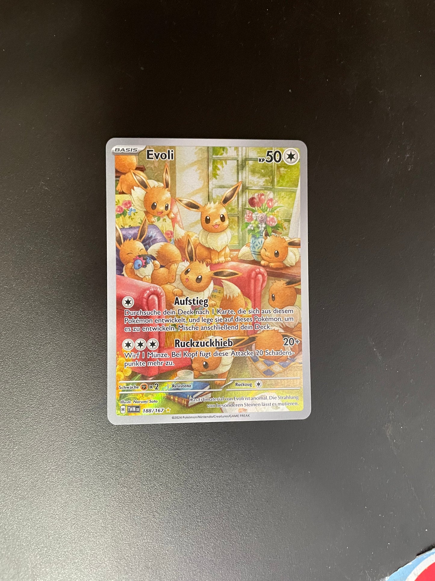 Pokemon Karte Art Rare Evoli 188/167 Deutsch