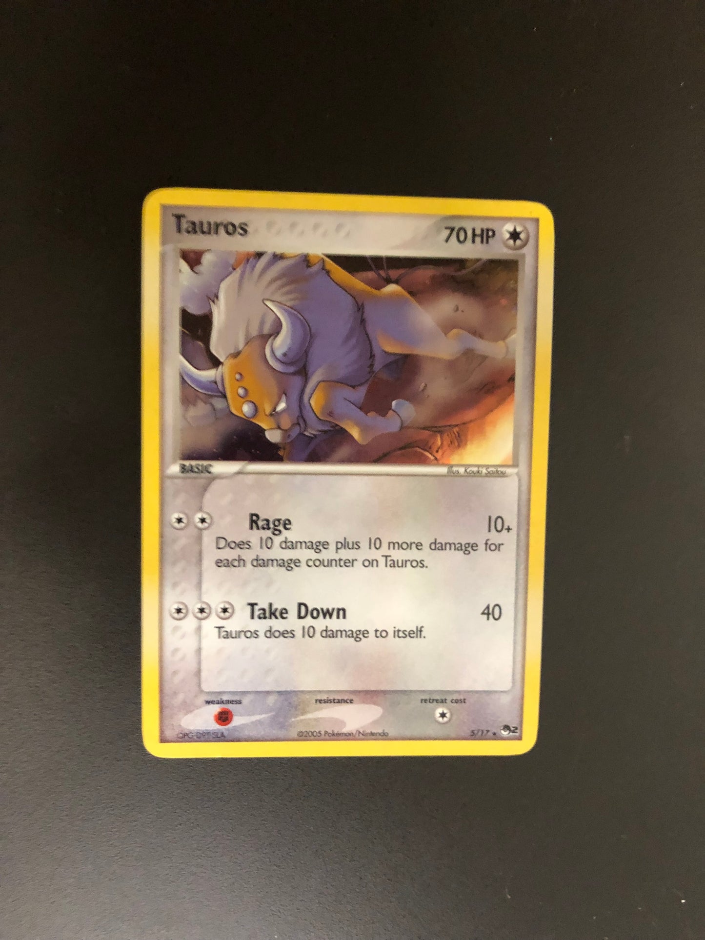 Pokemon Karte Revers Tauros 5/17 Englisch