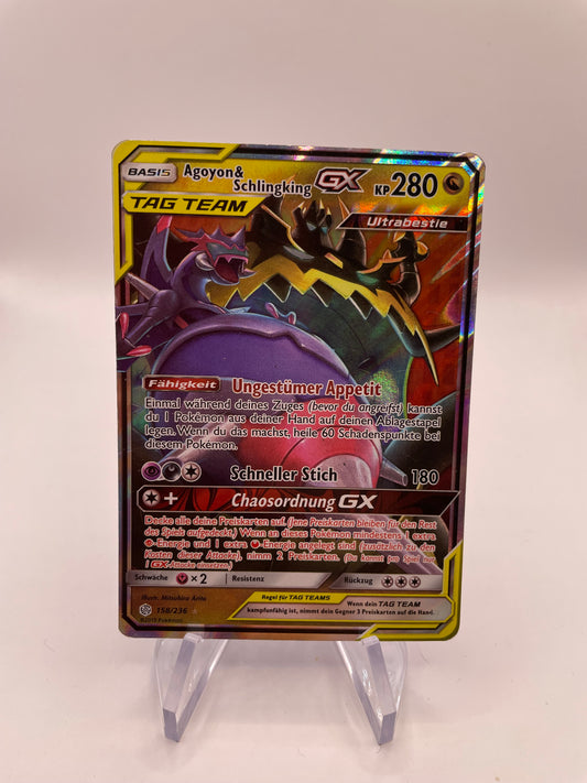 Pokemon Karte Agoyon & Schlingking GX Tagteam 158/236 Deutsch