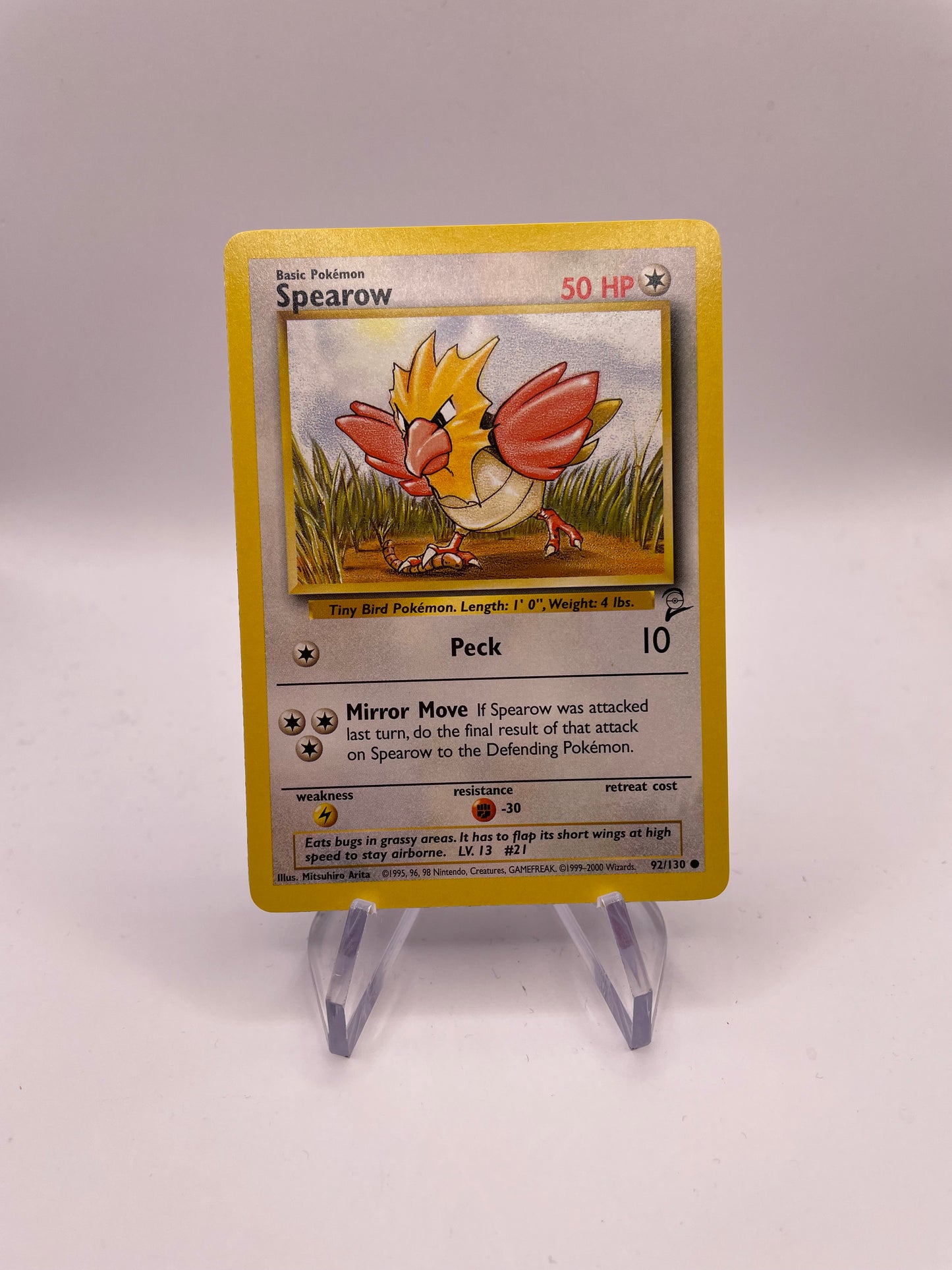 Pokemon Karte Base Set 2 Spearow 92/130 Englisch
