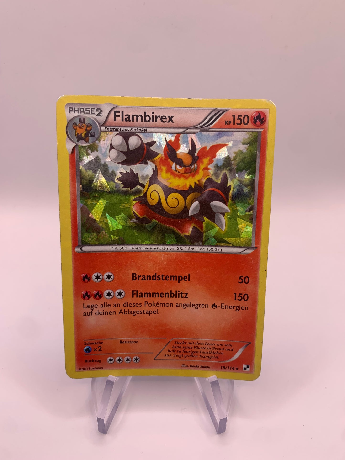 Pokemon Karte Shatter Holo Flambirex 19/114 Deutsch