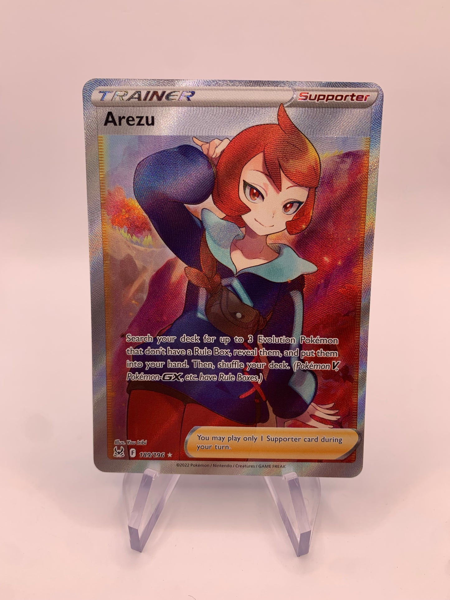 Pokemon Karte Trainer Fullart Arezu 189/196 Englisch