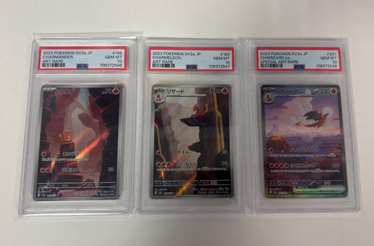 Pokemon Karten PSA 10 Bundel 151 Glumanda Glutexo Glurak Japanisch