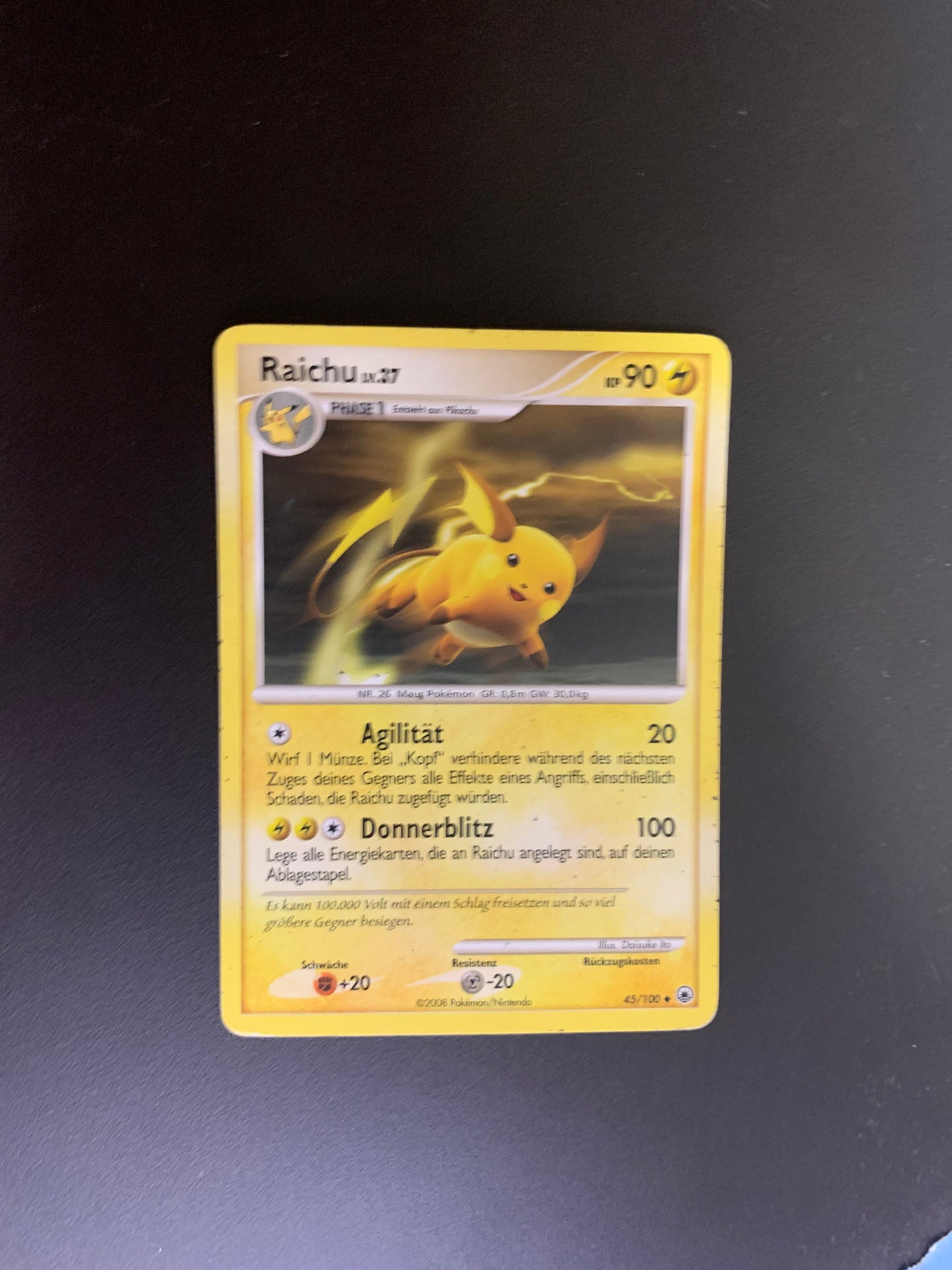 Pokemon Karte Raichu Lv.37 Deutsch