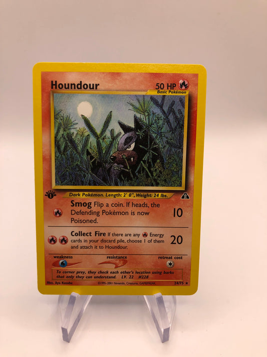 Pokemon Karte 1.Edition Hunduster 24/75 Englisch