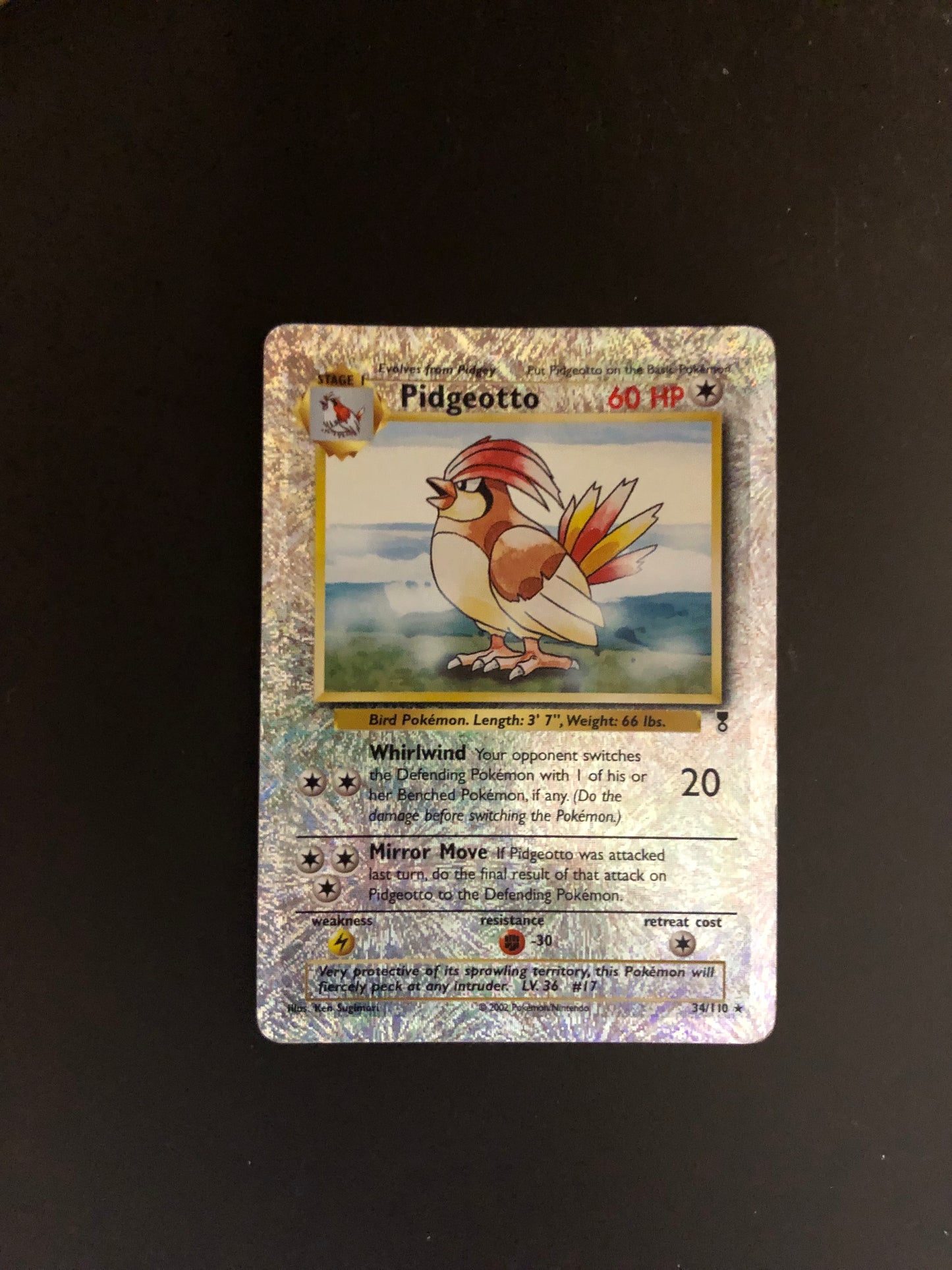 Pokemon Karte Revers Tauboga 34/110 Englisch