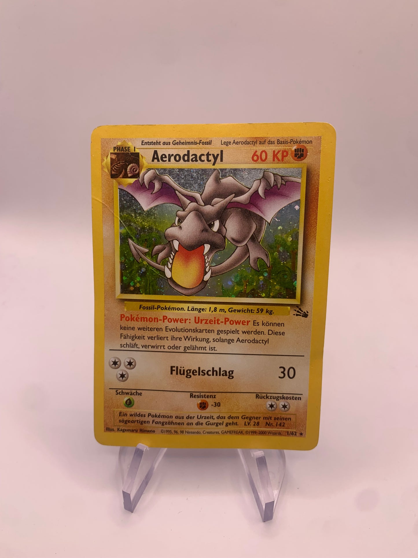 Pokemon Karte Holo Aerodactyl 1/62 Deutsch