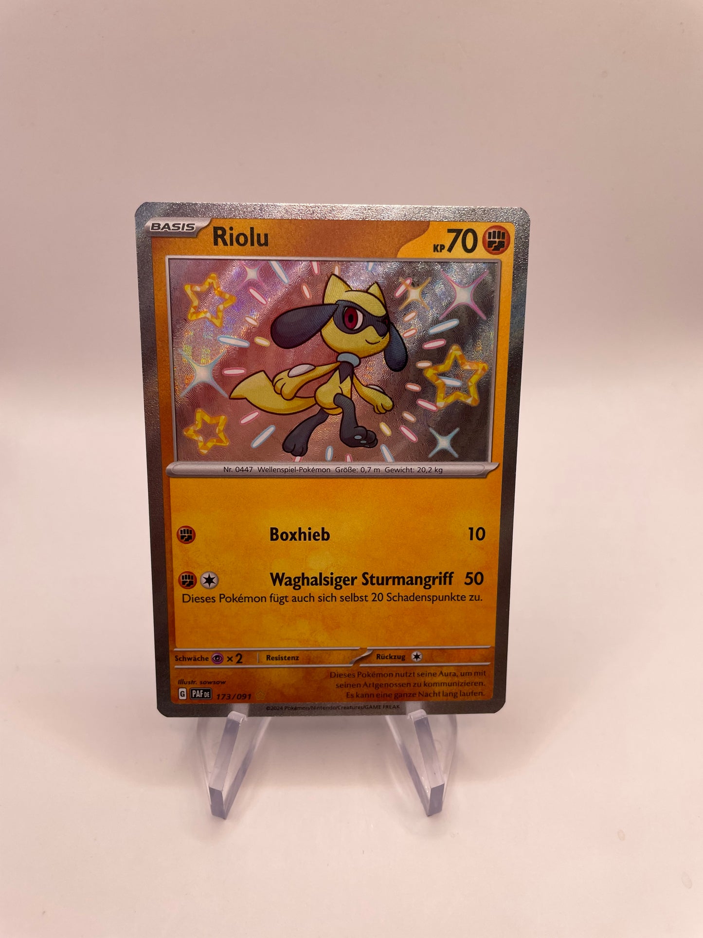 Pokemon Karte Shiny Riolu 173/91 Deutsch
