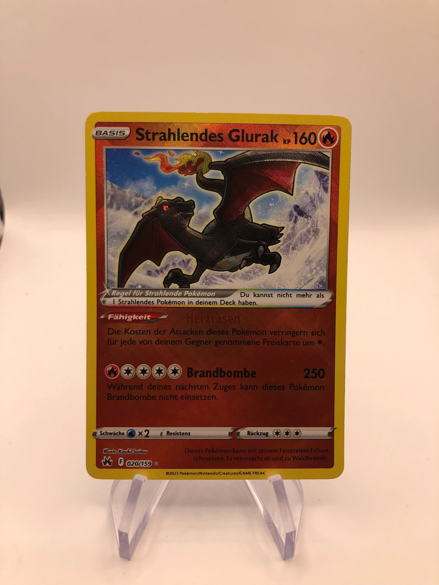 Pokemon Karte Strahlendes Glurak 20/159 Deutsch