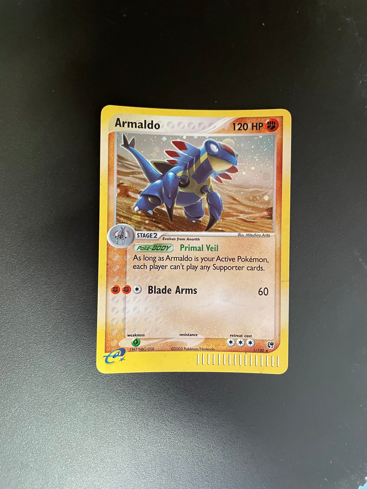 Pokemon Karte Holo E-Series Armaldo 1/100 Englisch