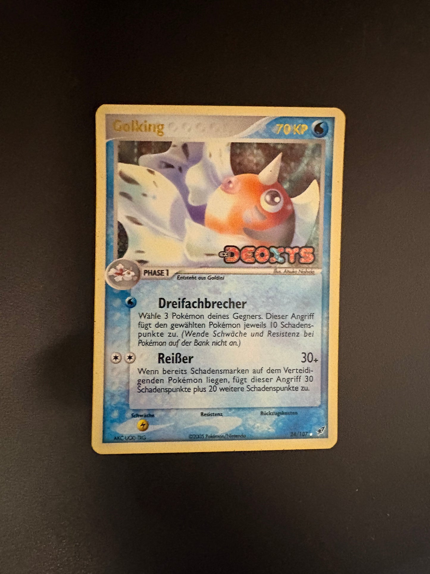 Pokemon Karte Revers Stamp Golking 24/107 Deutsch