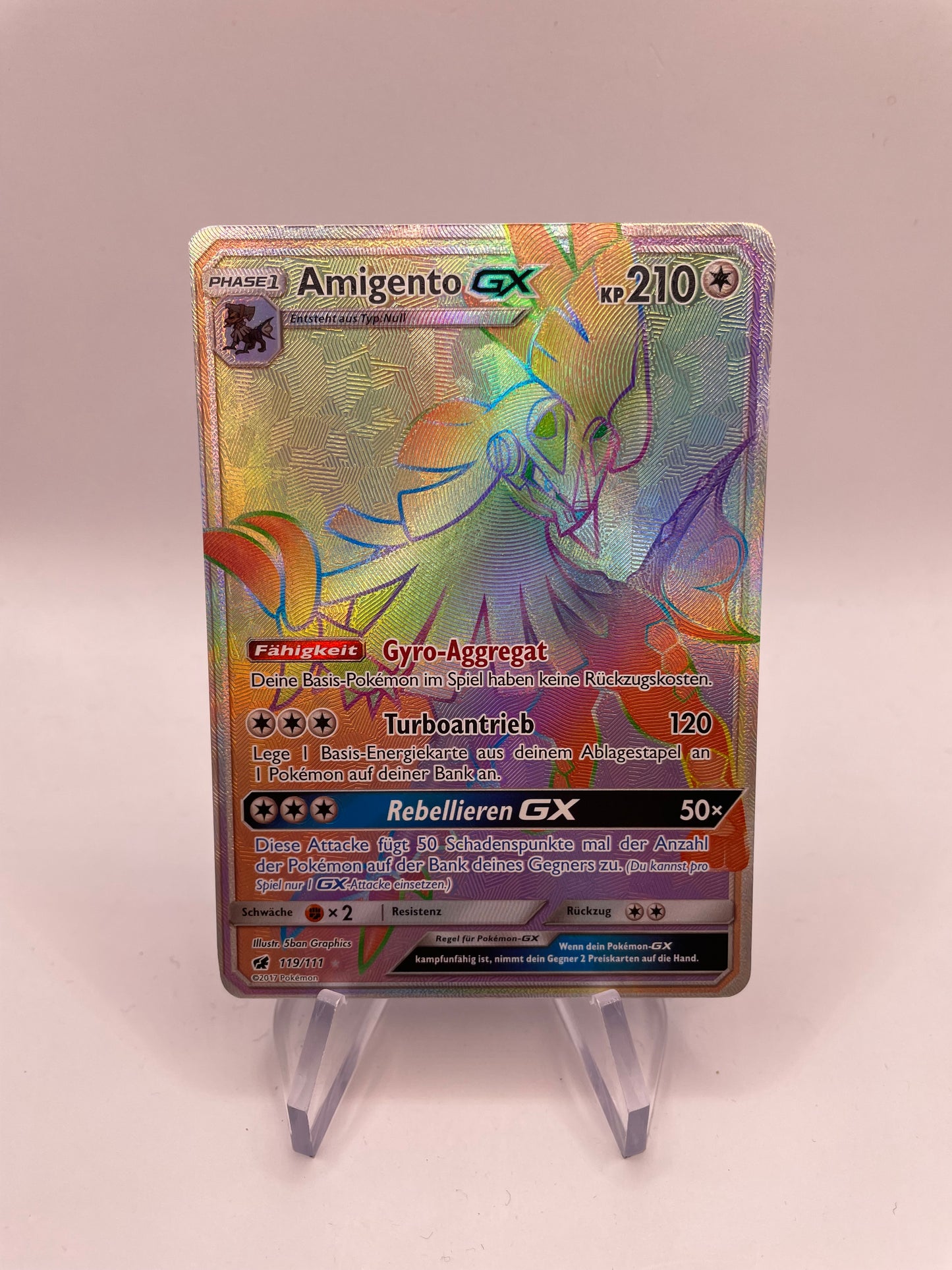 Pokemon Karte GX Raibow 119/111 Deutsch
