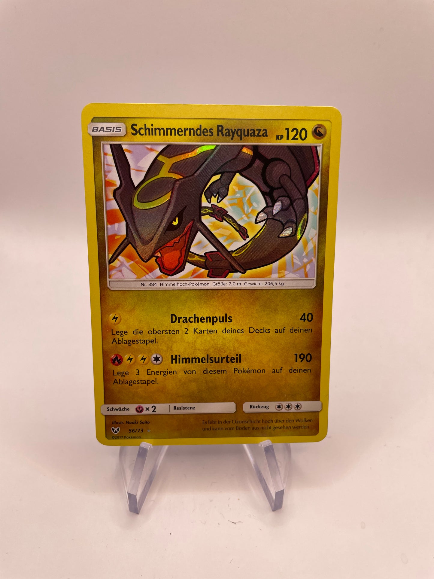 Pokemon Karte Schimmerndes Rayquaza 56/73 Deutsch