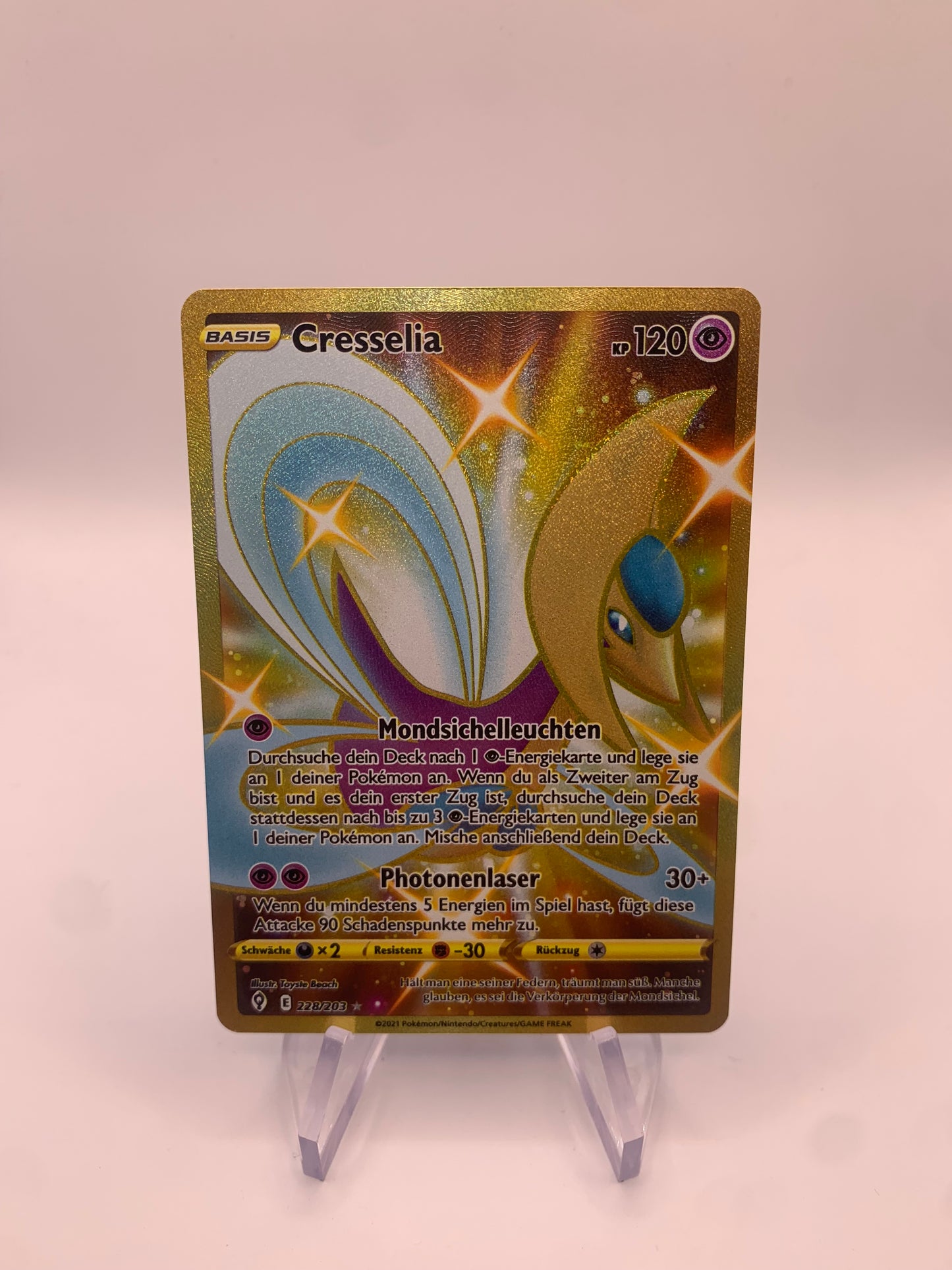 Pokemon Karte Gold Cresselia 228/203 Deutsch