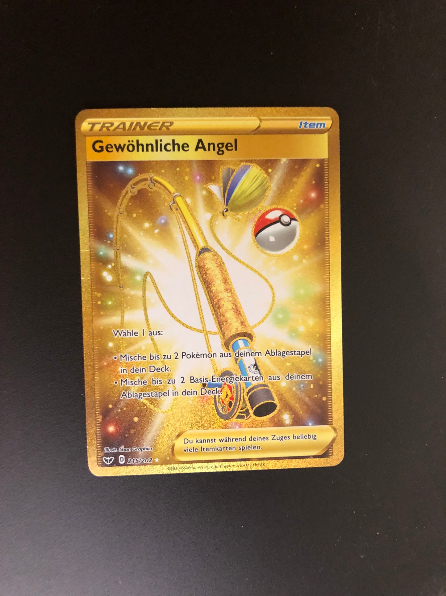 Pokemon Karte Trainer Gold Gewöhnliche Angel 215/202 Deutsch