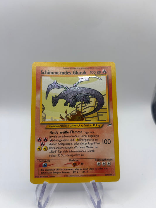 Pokemon Karte Schimmerndes Glurak 107/105 Deutsch
