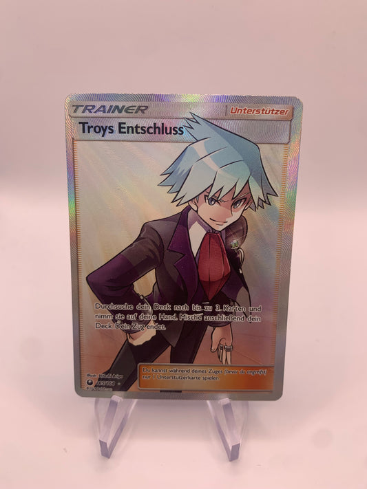 Pokemon Karte Trainer Fullart Troy’s Entschluss 165/168 Deutsch