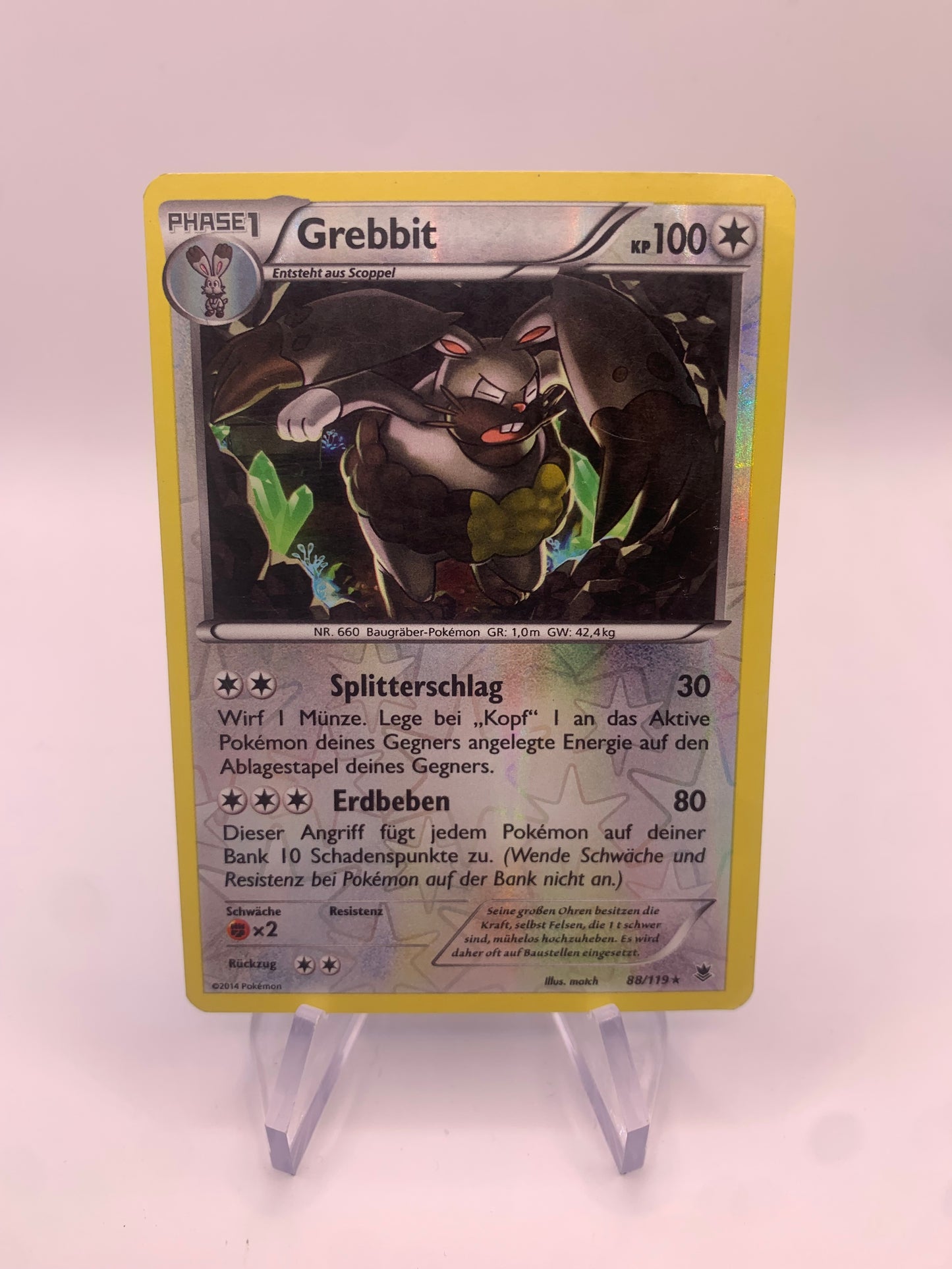 Pokemon Karte Revers Grebbit 88/119 Deutsch