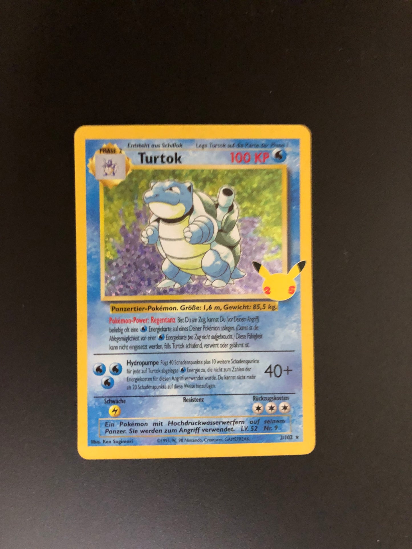 Pokemon Karte Holo Celebration Turtok 2/102 Deutsch