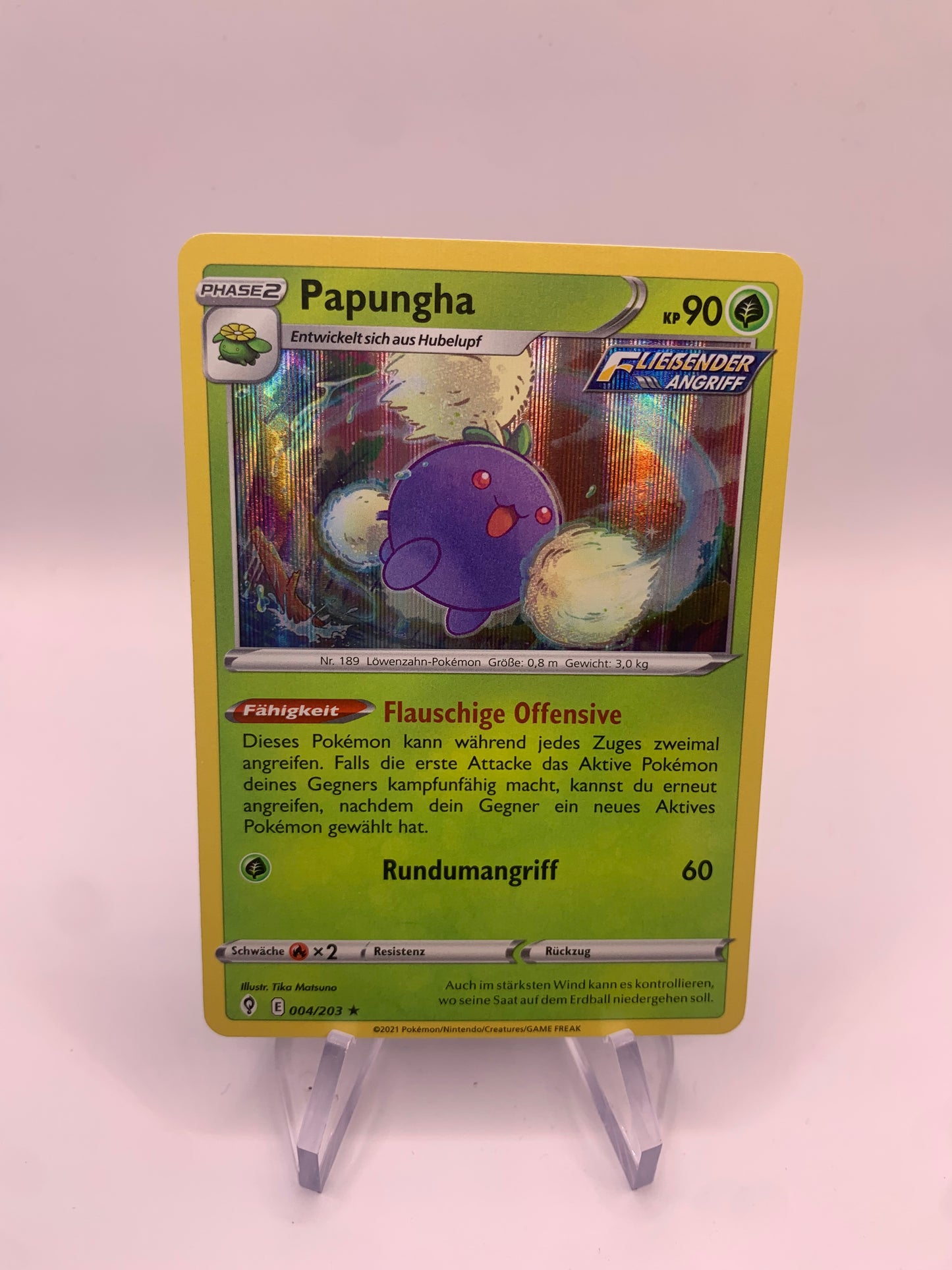 Pokemon Karte Holo Papungha 4/203 Deutsch