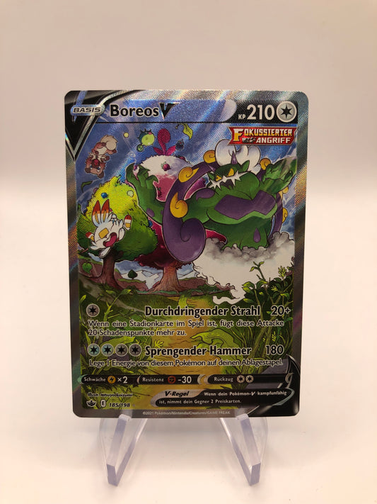 Pokemon Karte Alt-Art V Boreos 185/198 Deutsch