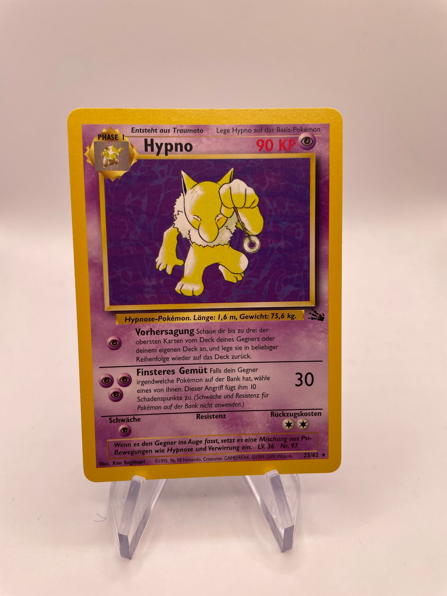 Pokemon Karte Fossil Hypno 23/62 Deutsch
