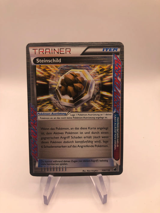 Pokemon Karte Trainer Steinschild 108/116 Deutsch
