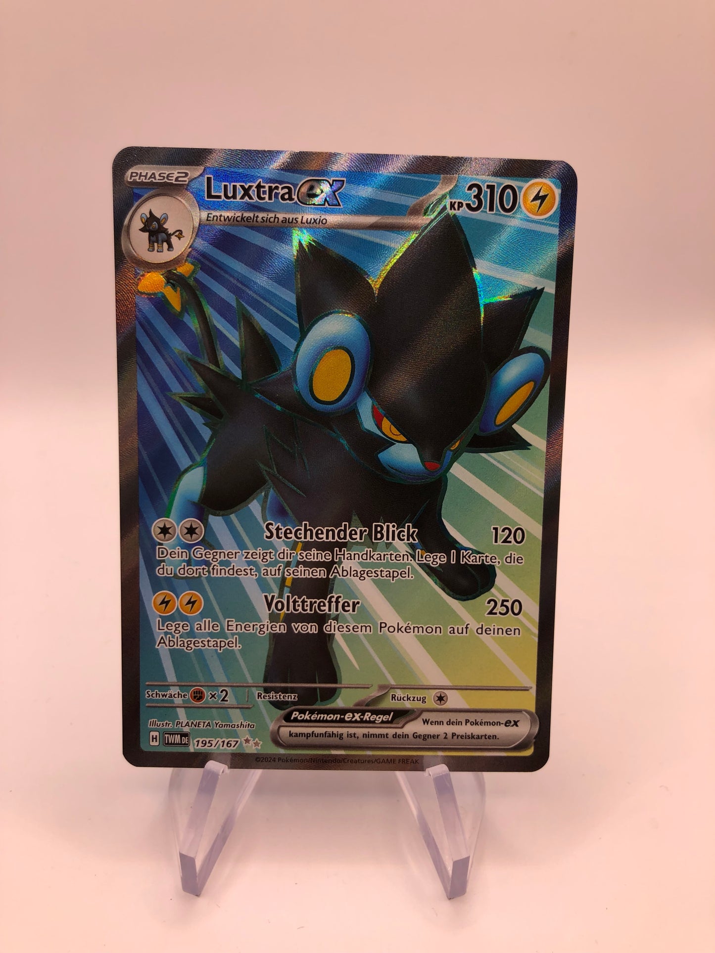 Pokemon Karte EX Fullart Luxtra 195/167 Deutsch