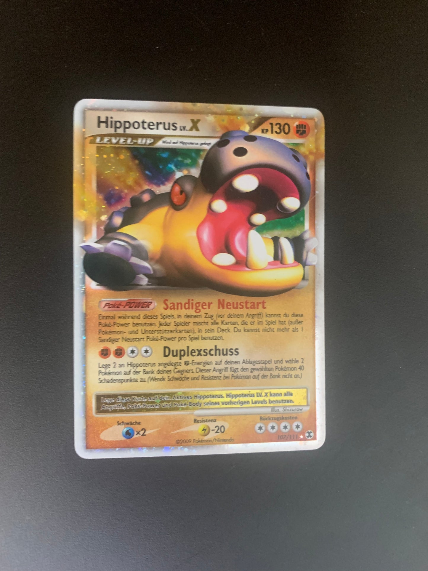 Pokemon Karte Lv.X Hippoterus 107/111 Deutsch