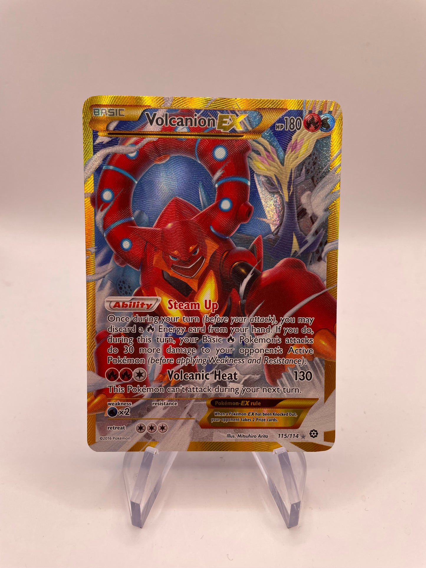Pokemon Karte EX Gold Volcanion 115/114 Englisch