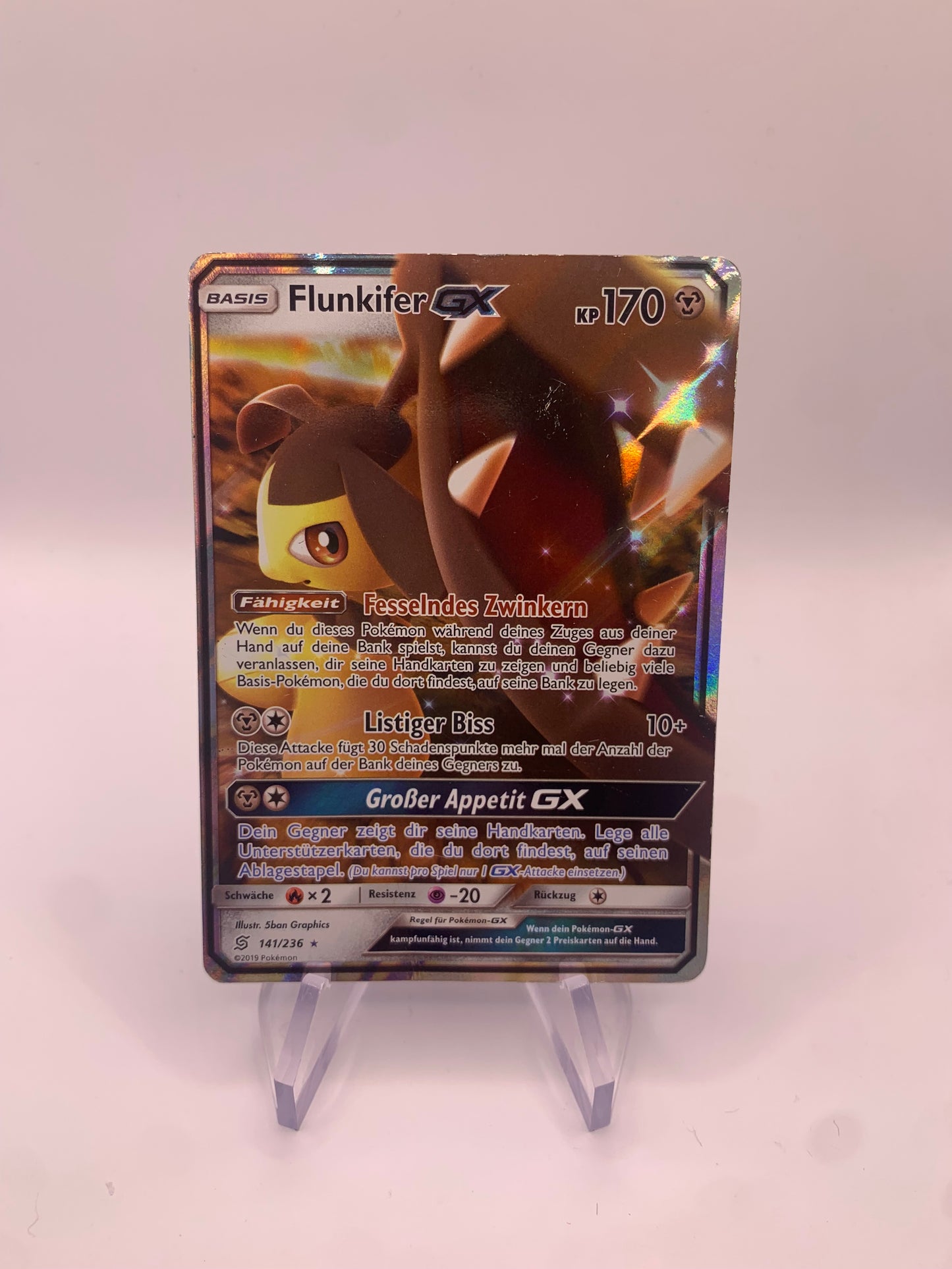 Pokemon Karte GX Flunkifer 141/236 Deutsch