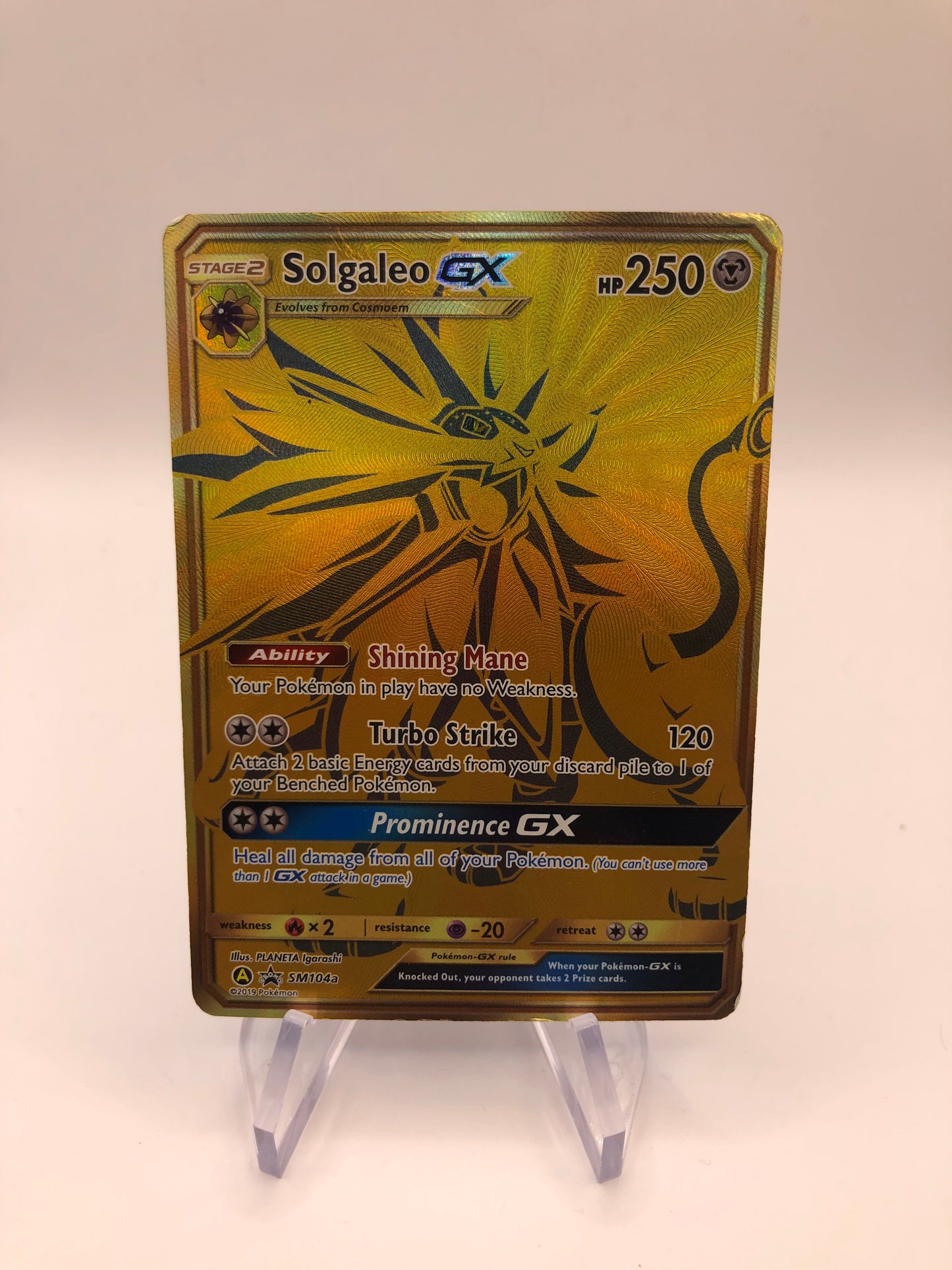 Pokemon Karte Gold Gx Solgaleo SM104a Englisch